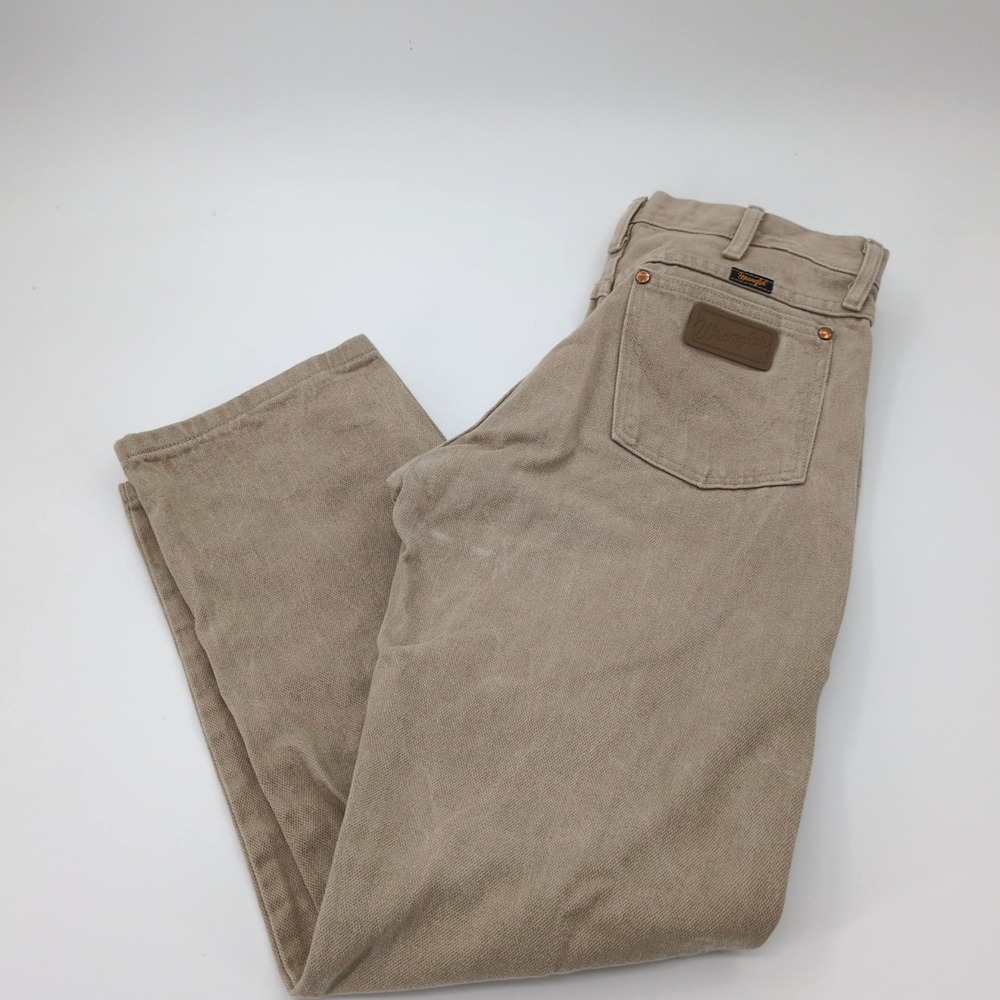 Wrangler Men's Regular Fit Denim Jeans Tan Beige Size 31x28 Casual Workwear